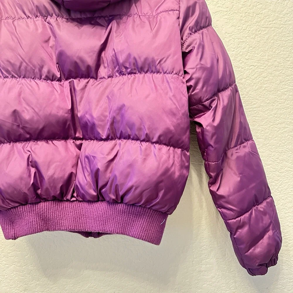 Southpole Kids Purple Hooded Puffer Jacket Quilted‎ Zip Up Winter Coat Logo
